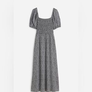 NWT Madewell smocked puff-sleeve midi dress - size 6